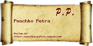 Peschko Petra névjegykártya